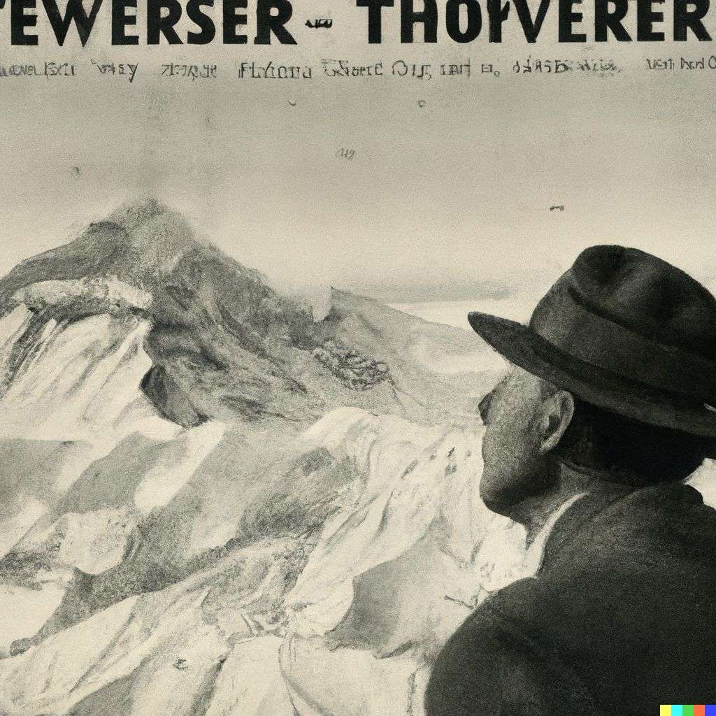 someone gazing at Mount Everest, front page of The New York Times, 1920